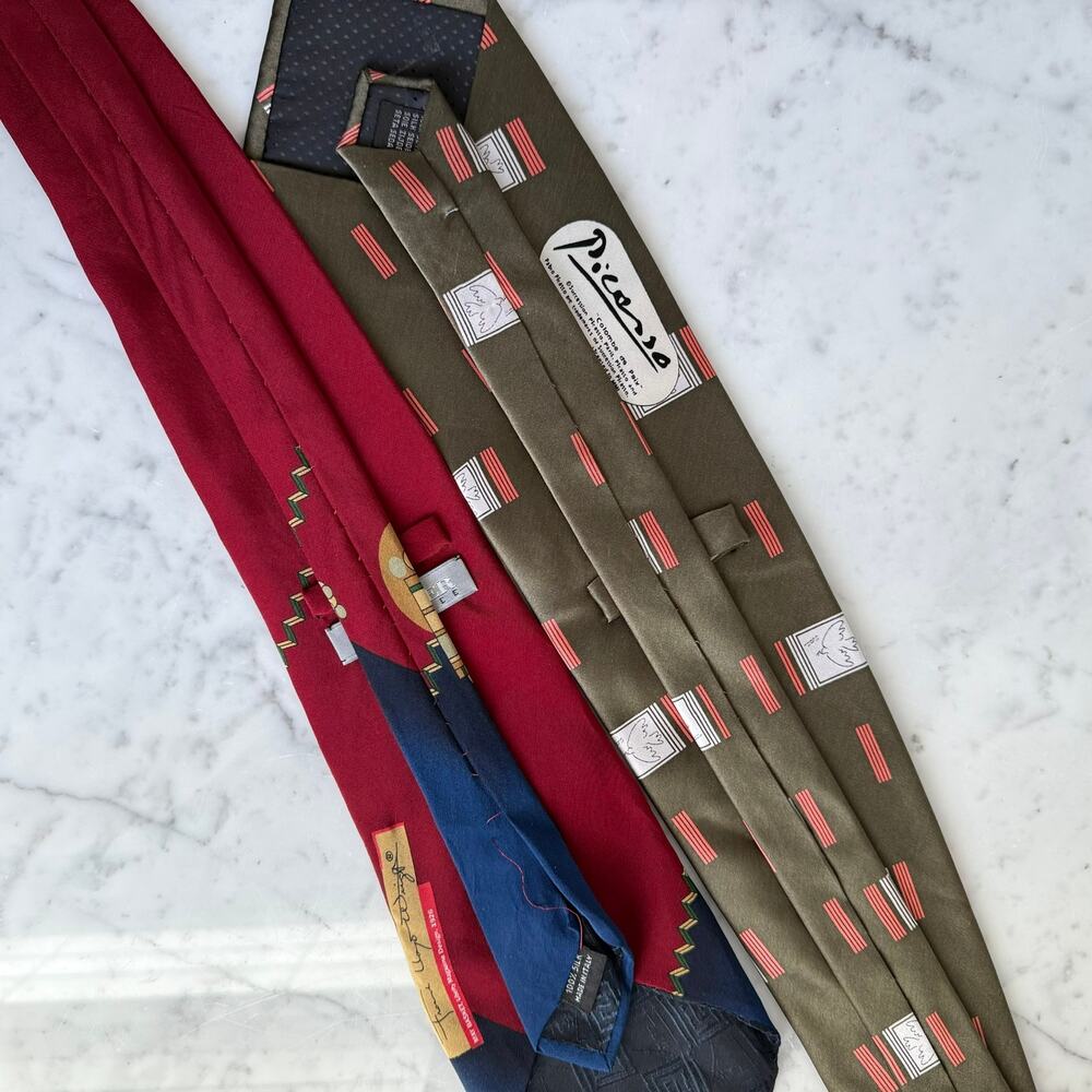 Picasso Frank Lloyd Wright Designer Tie Bundle Men’s Silk - Picture 4 of 6
